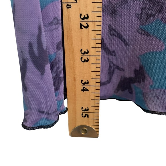 Tory Burch Signature Print Dress Womens XS/S Blue Purple Floral Belted Flowy - Picture 11 of 13